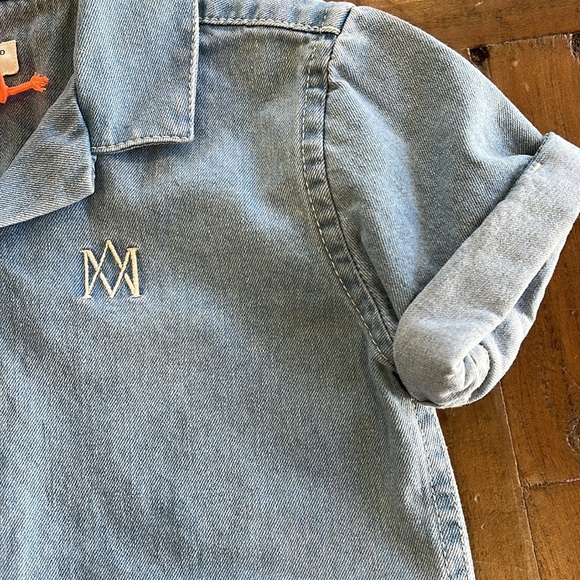 River island mini light wash denim button down - Picture 2 of 5